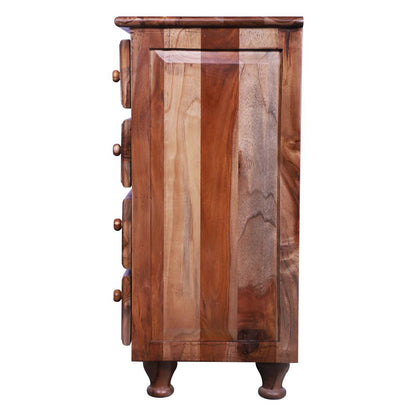 Sagwan Wood Chest of Drawers Cabinet Oak Finish With Storage For Living Room