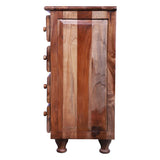 Sagwan Wood Chest of Drawers Cabinet Oak Finish With Storage For Living Room