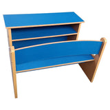 Dual Desk For School Students In Metal Frame Wooden Top