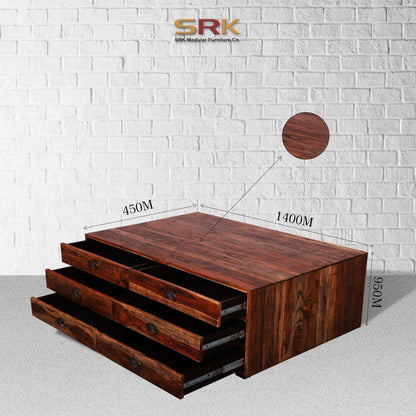 Console Table Chest Of Drawers In Provincial Teak Finish