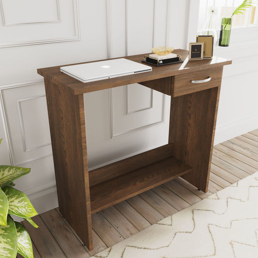 Study Wooden Computer Table Engineered Wood Study Table Walnut Finish  Work from home desk.