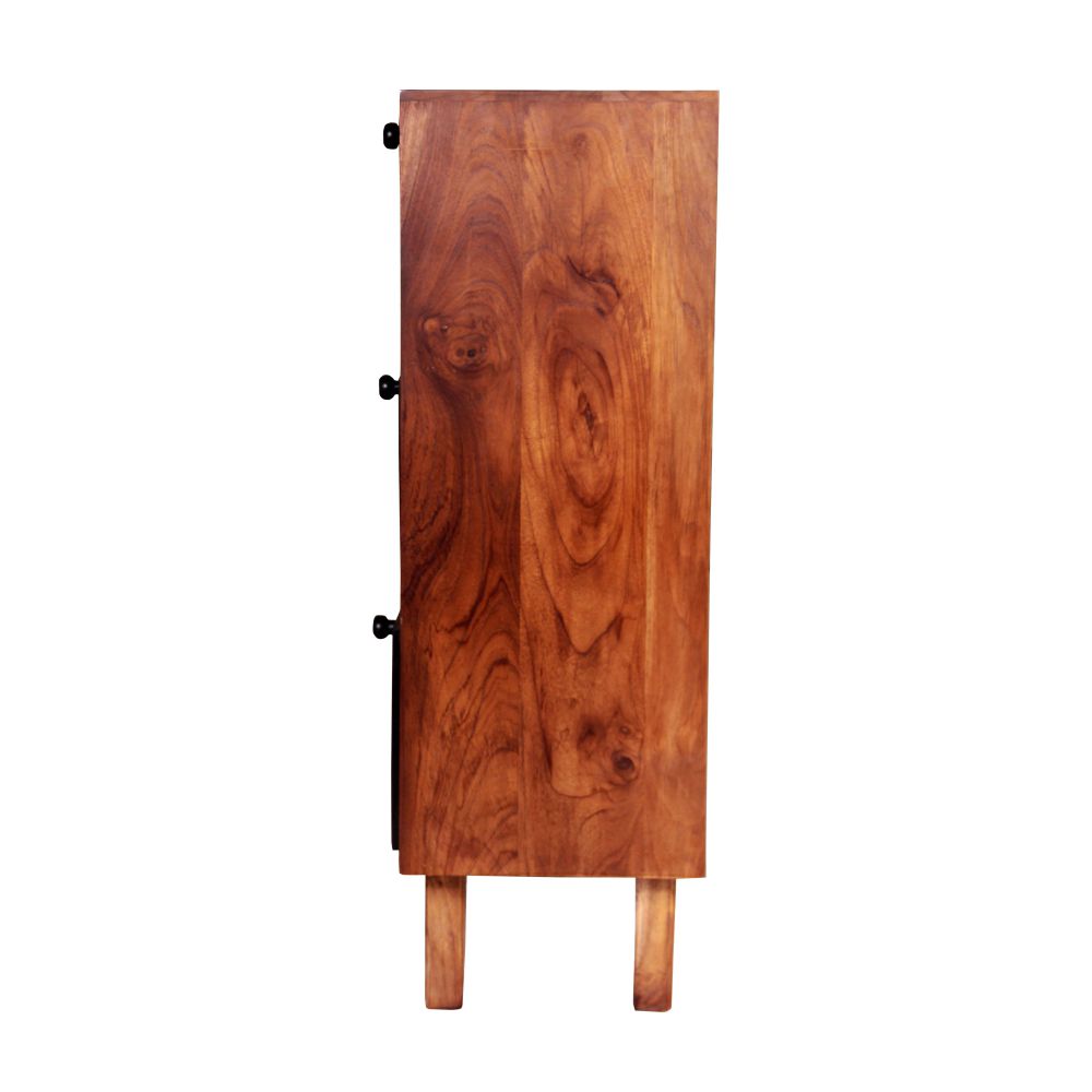 Console Table in Cane antique finish with natural mango wood