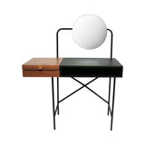 Engineered Wood Vanity Table with Mirror and Storage/Wooden Make-Up Vanity Table for Bedroom/Living Room with Iron Metal Legs