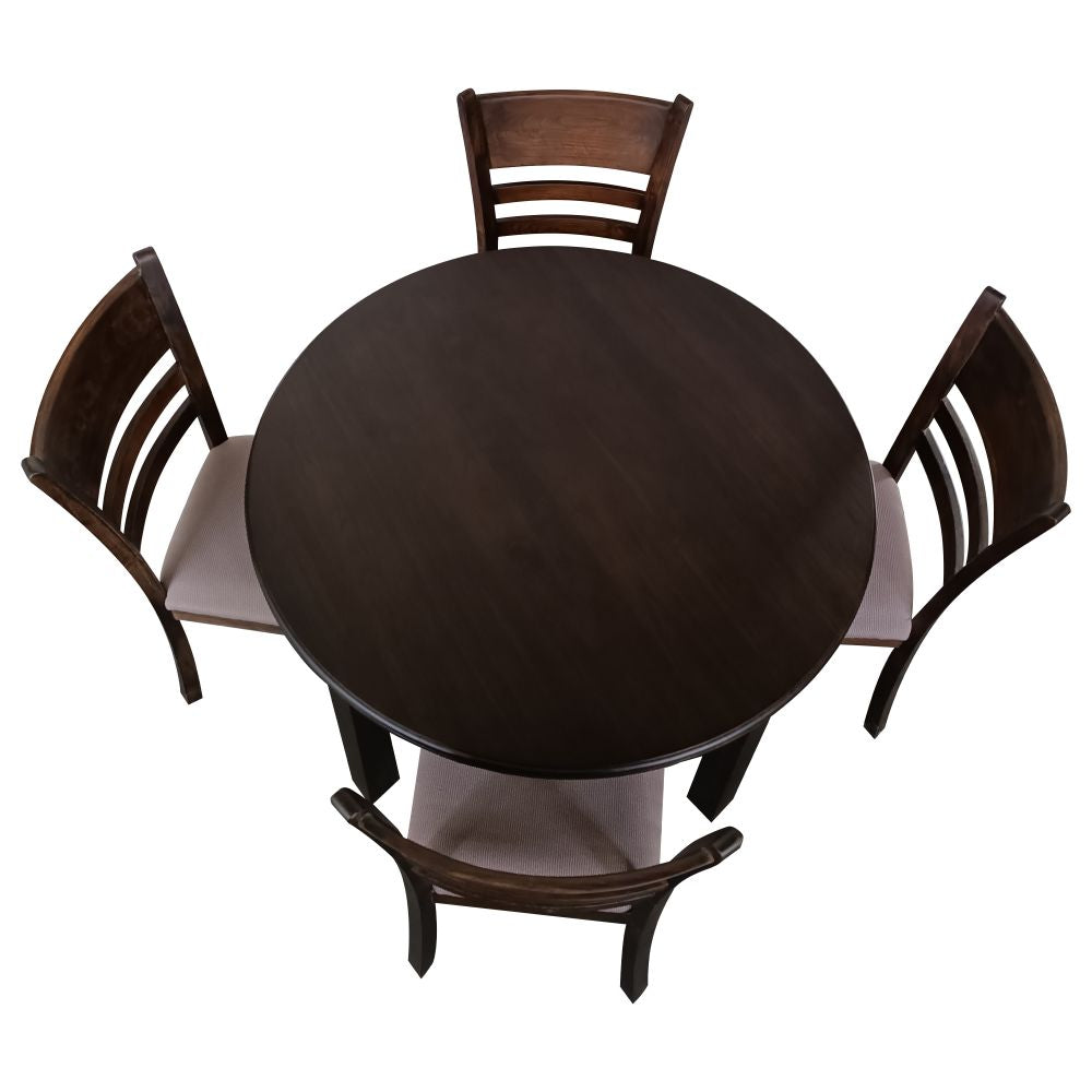 Wood Dark teak Finish With Dining Table And Chair