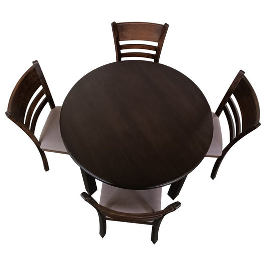 Wood Dark teak Finish With Dining Table And Chair