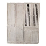 Modern Cane Two Door Almirah Wardrobe storage cabinet on metal legs