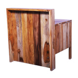 Home furniture sagwan wood bedside end table with drawer natural finish