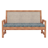 wooden sofa cane rattan with custion  Two Seater
