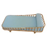 Wooden Bed Fluted Back (6X6 ft)  Natural Wood Walnut Finish