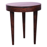 Solid sagwan wood classic round coffee/center table with walnut finish