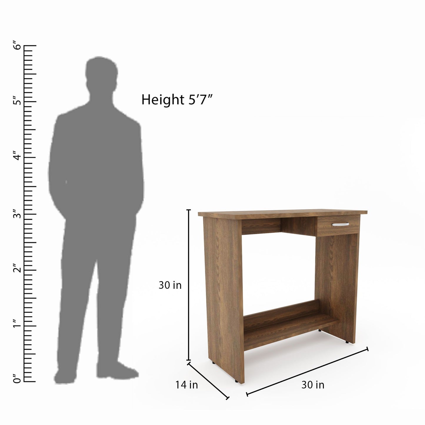 Study Wooden Computer Table Engineered Wood Study Table Walnut Finish  Work from home desk.