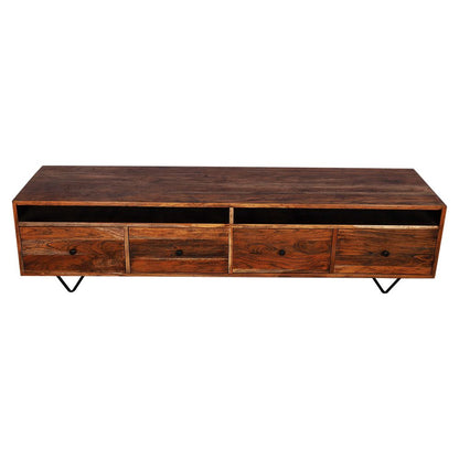 Sagwan Wood T.v Unit Cabinet Media Console For Living Room black finish