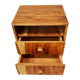 wood side table  with natural finish with two drawers