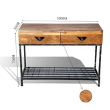 Two Drawer Console Table Natural Wood Finish For Living Room/ Study Room
