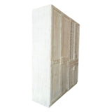 Modern Cane Two Door Almirah Wardrobe storage cabinet on metal legs
