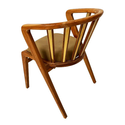 Arm Chair with Sling  Natural Wood And Wooden Legs