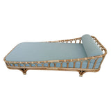 Wooden Bed Fluted Back (6X6 ft)  Natural Wood Walnut Finish