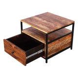 Sagwan wood furniture modern designer bedside able one drawer with storage in weather wood finish
