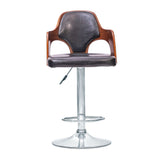 Bar Stool in Metal Frame Brown FInish