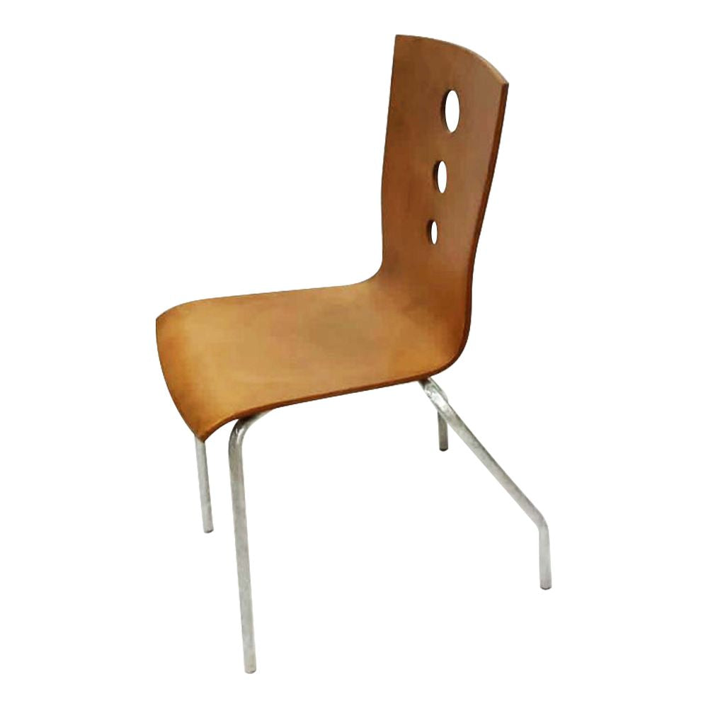 Wooden Chair Natural Colour Brass Shine