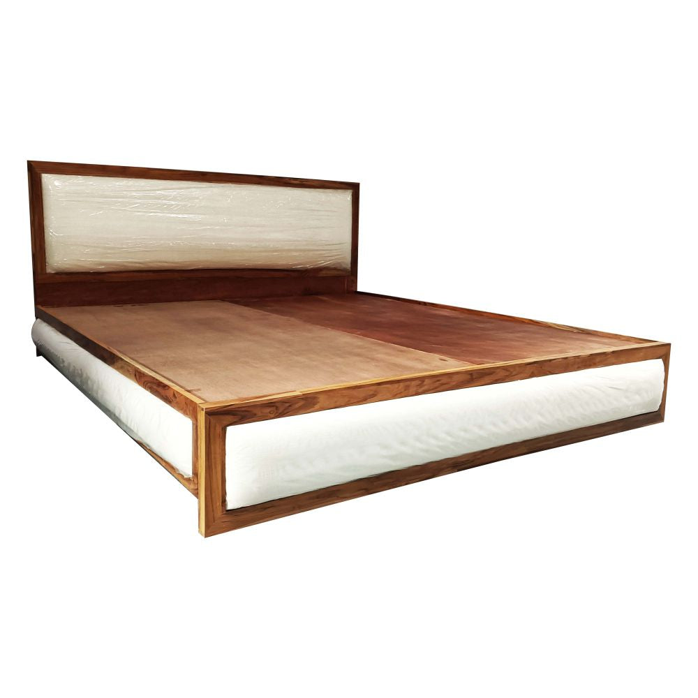 Solid Sagwan Wood Bed in Natural Finish for Bed