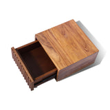 Bedsite drawer sagwan wood fluted front with natural finish