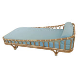 Wooden Bed Fluted Back (6X6 ft)  Natural Wood Walnut Finish
