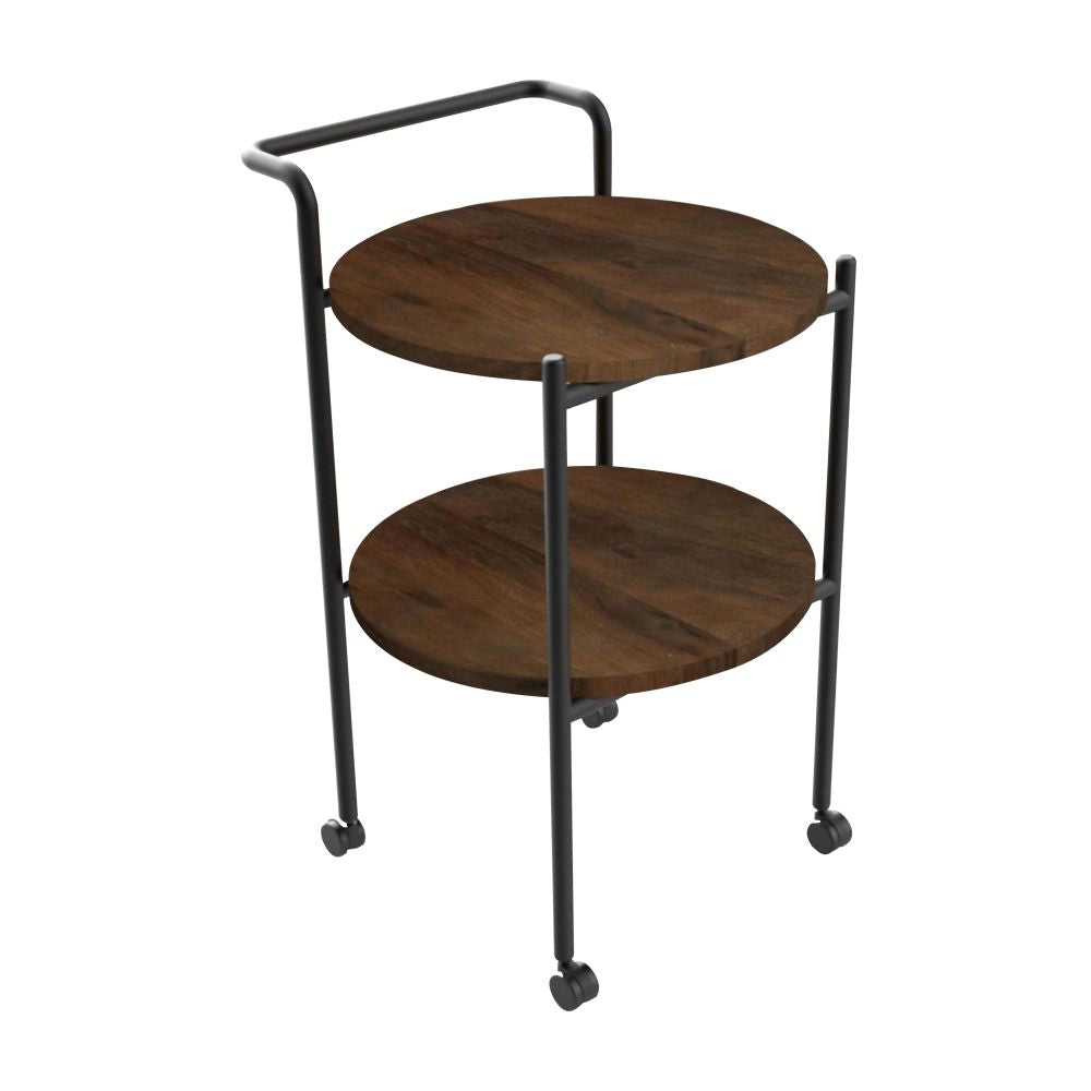 Bar Trolley Solid wood Serving Trolley with Lockable Wheels for Home And Restaurants