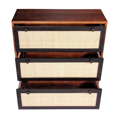 Console Table in Cane antique finish with natural mango wood