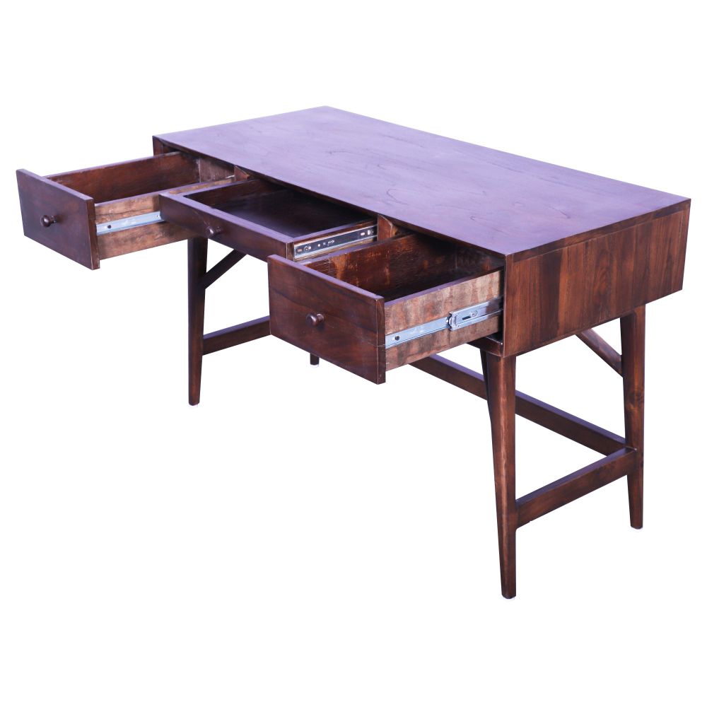 Counter height writing desk in brown color  classic study table in sagwan wood