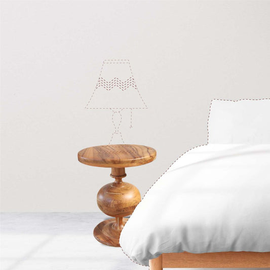 Side table in sagwan wood curved base design round top natural finish