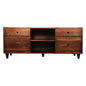 Sagwan Wood Chest of Drawers Walnut Finish With 4 Racks Cabinet