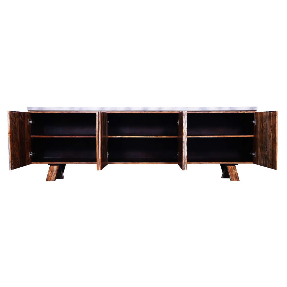 Living Room Bedside Console with Drawer With  Weathered  Wood Finish