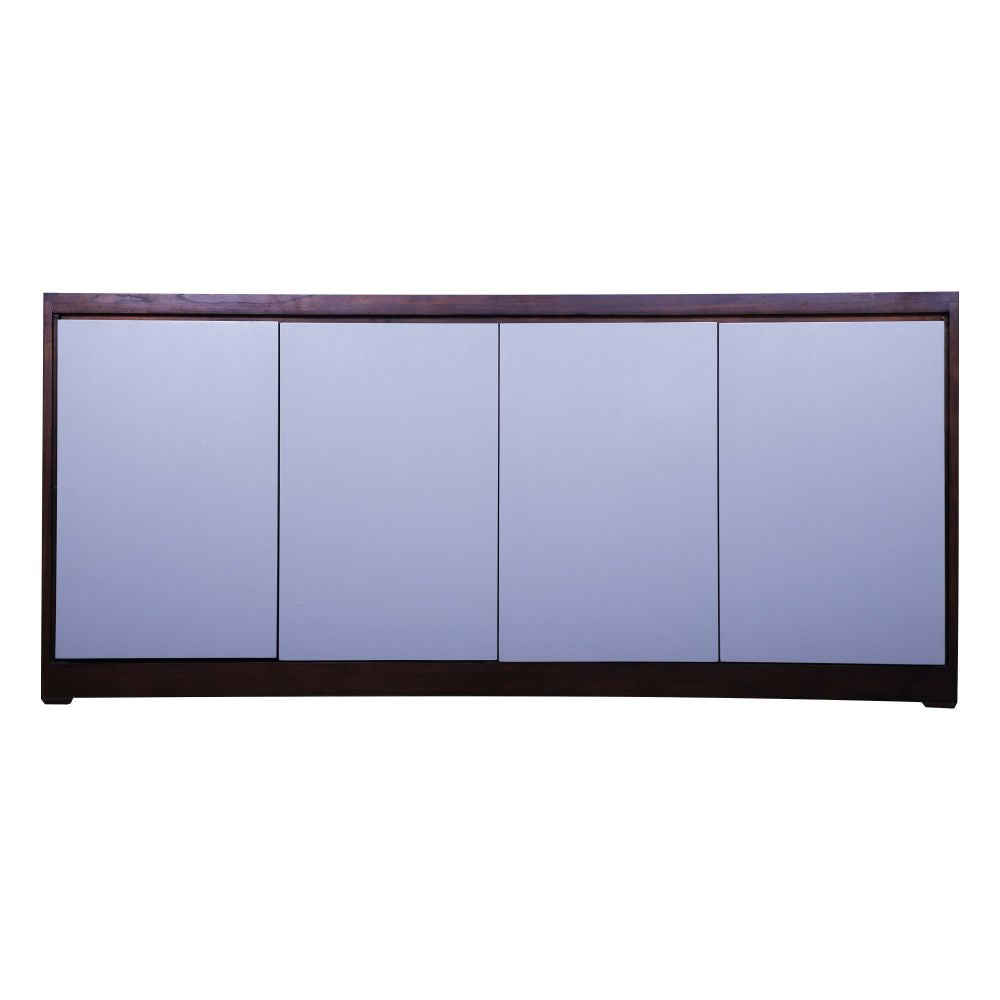 DISPLAY AND T.V UNIT WITH 4 DOORS  DUAL COLOUR WHITE PAINTED SHUTTER WITH TEAK FINISH BODY