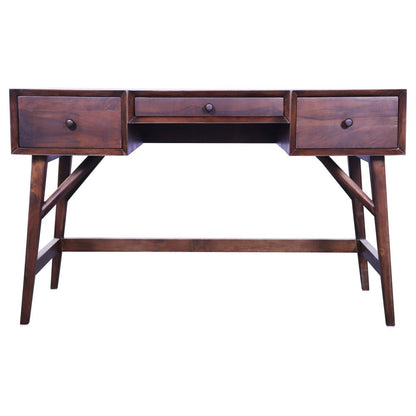 Counter height writing desk in brown color  classic study table in sagwan wood