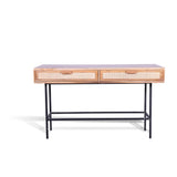 Sagwan Wood in vintage design hall & console table rattan cane table for studyroom