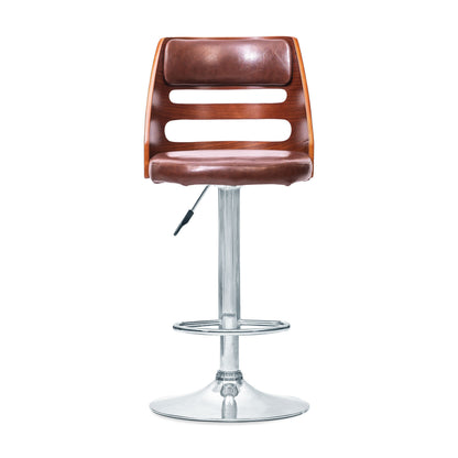 Bar Stool  Metal Frame Teal Brown Bar Stool