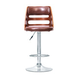 Bar Stool  Metal Frame Teal Brown Bar Stool
