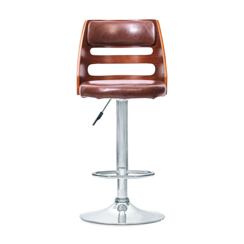 Bar Stool  Metal Frame Teal Brown Bar Stool