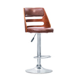 Bar Stool  Metal Frame Teal Brown Bar Stool