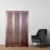 Rectangle Sagwan Wood Wardrobe/ Almirah With Caning Doors
