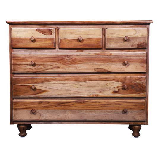 Sagwan Wood Chest of Drawers Cabinet Oak Finish With Storage For Living Room