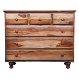 Sagwan Wood Chest of Drawers Cabinet Oak Finish With Storage For Living Room