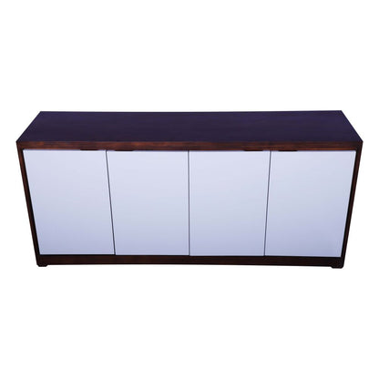 DISPLAY AND T.V UNIT WITH 4 DOORS  DUAL COLOUR WHITE PAINTED SHUTTER WITH TEAK FINISH BODY