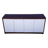 DISPLAY AND T.V UNIT WITH 4 DOORS  DUAL COLOUR WHITE PAINTED SHUTTER WITH TEAK FINISH BODY