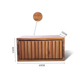 Bedsite drawer sagwan wood fluted front with natural finish