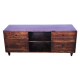 Sagwan Wood Chest of Drawers Walnut Finish With 4 Racks Cabinet