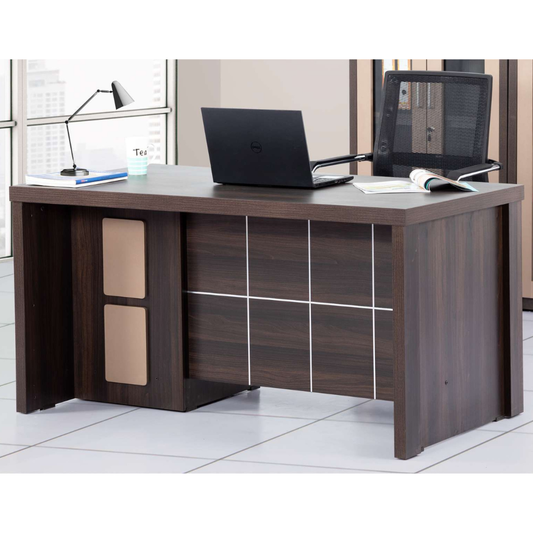 Executive Office Desk – Dark Wenge Finish with Beige Accents | SRK Modular Furniture Co.