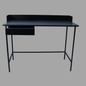 Modern Writing Desk with Drawer | Metal Frame & Walnut Top