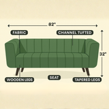 Aurelia Luxe Grey Sofa | Vertical Channel Tufted Design | Theom Living